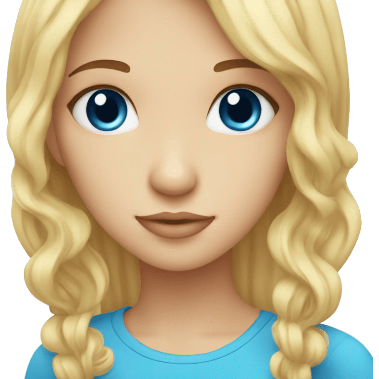 cute blue eye and blond hair girl emoji