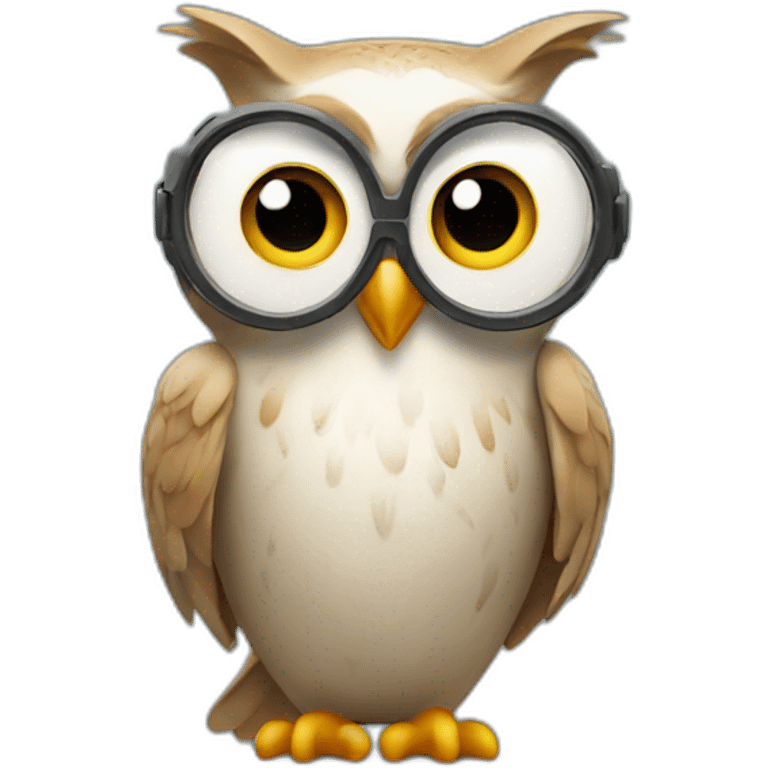 elegant owl creating movies emoji