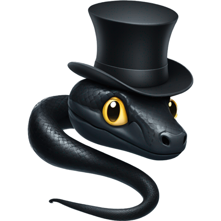 Black snake wearing a small top hat emoji