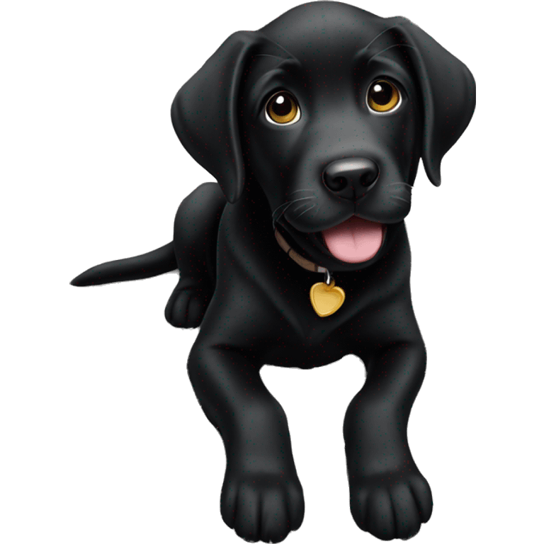 baby black lab dog emoji