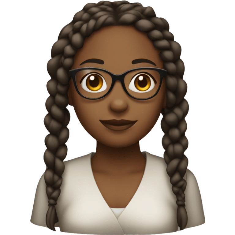 Black girl with braids and glasses  emoji