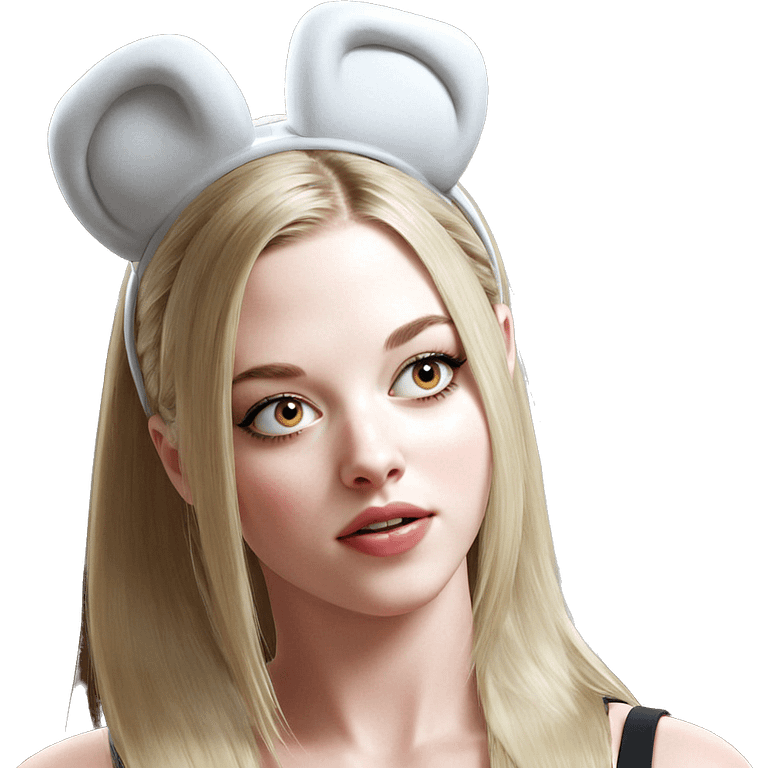 blonde girl with bear ears emoji