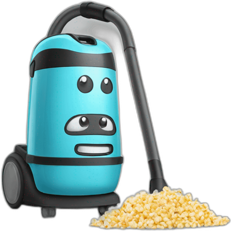 vacuum cleaner with popcorn emoji