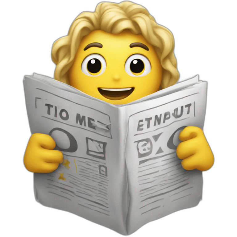 a  cartoon star holding a newspaper emoji