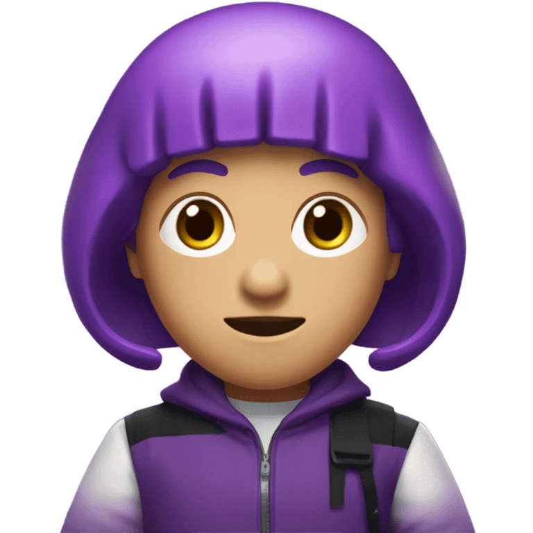 make me a squid game character with purple hair and number 23 emoji