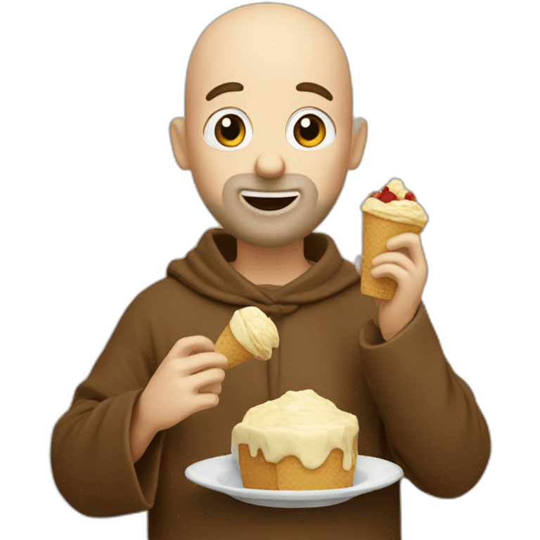 Francis of Assisi eating gelato emoji