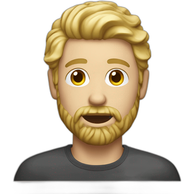 male designer macbook with stubble beard and light curly blonde hair emoji