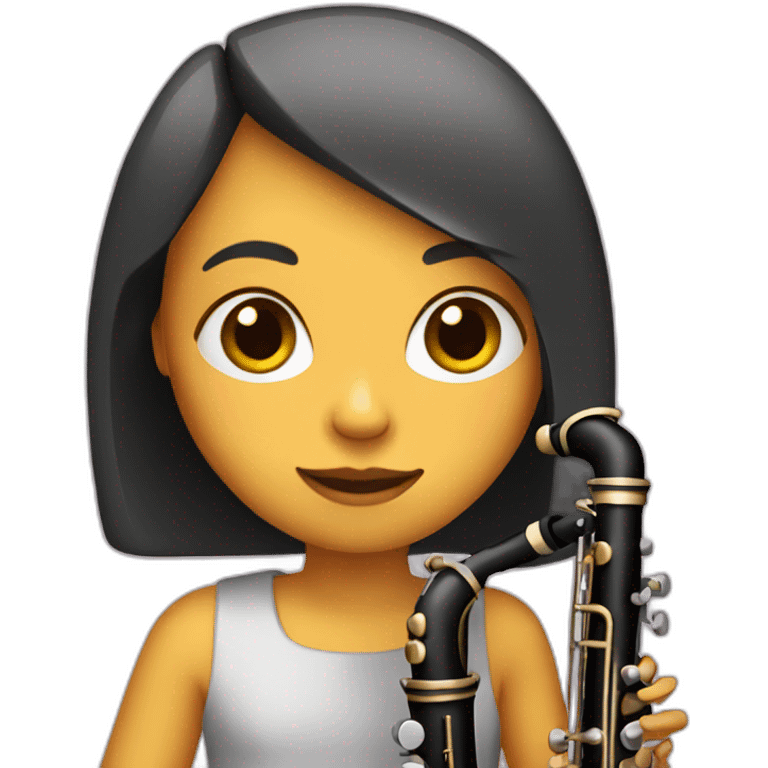 Girl with Bob style and a clarinet  emoji