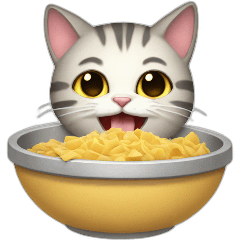 Gatito comiendo emoji