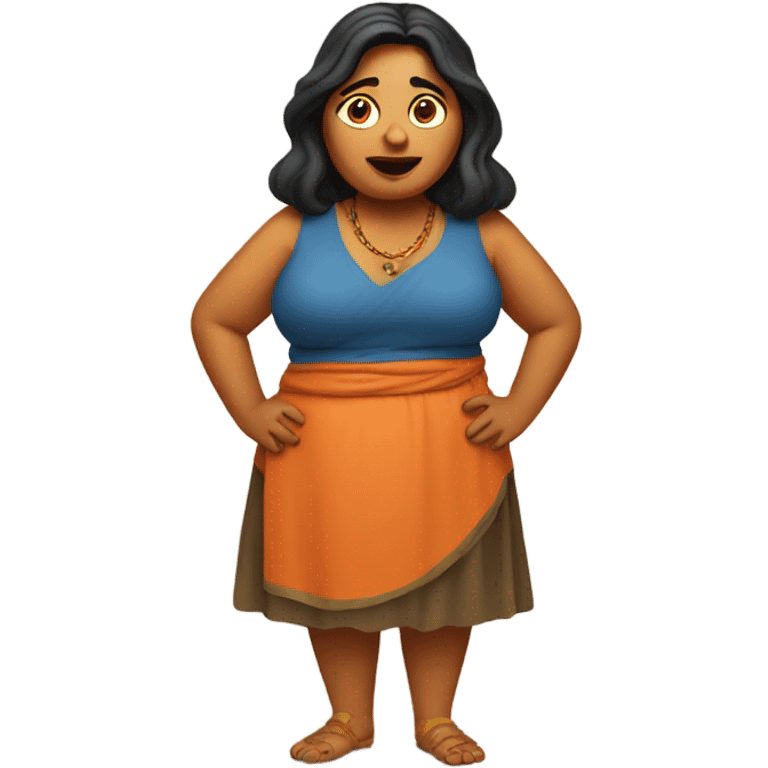 fat indian woman in kitchen  emoji