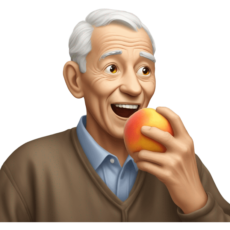 grandpa eating peach  emoji