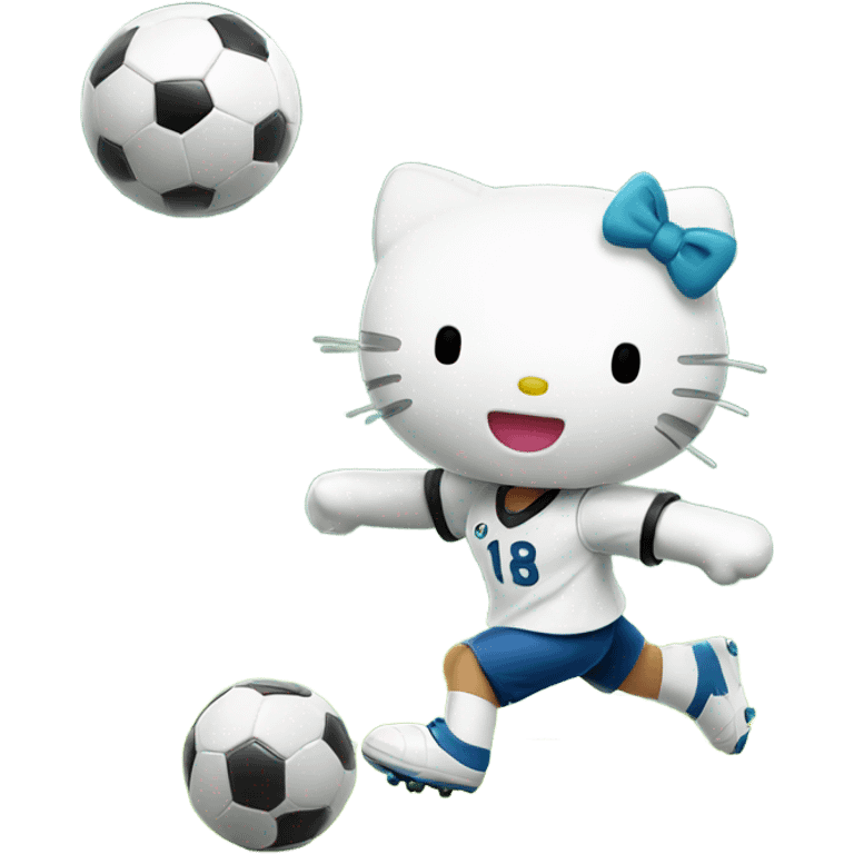 hello kitty playing soccer emoji