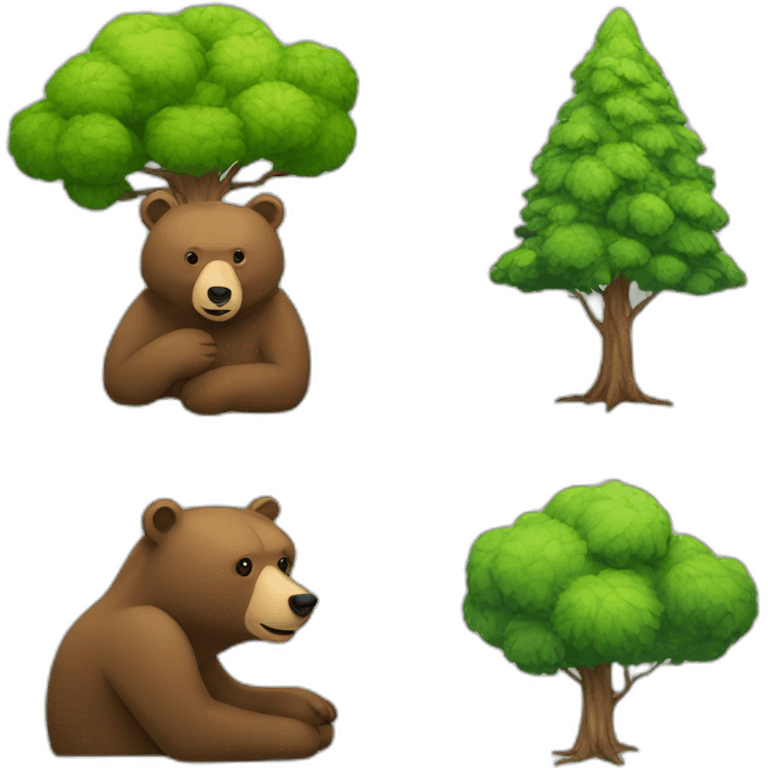 bear and a tree emoji