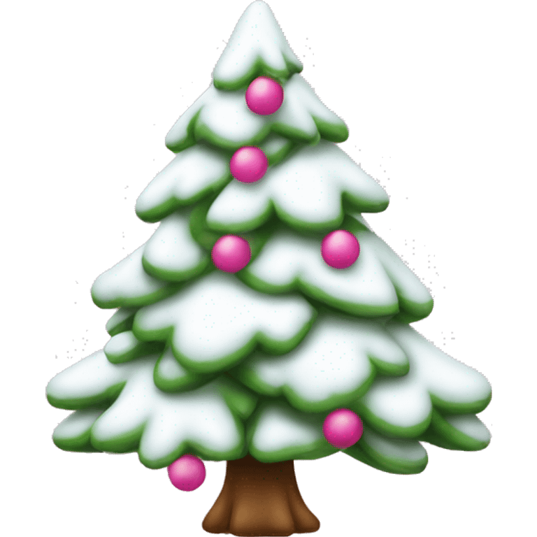 Christmas snow tree with pink bows emoji