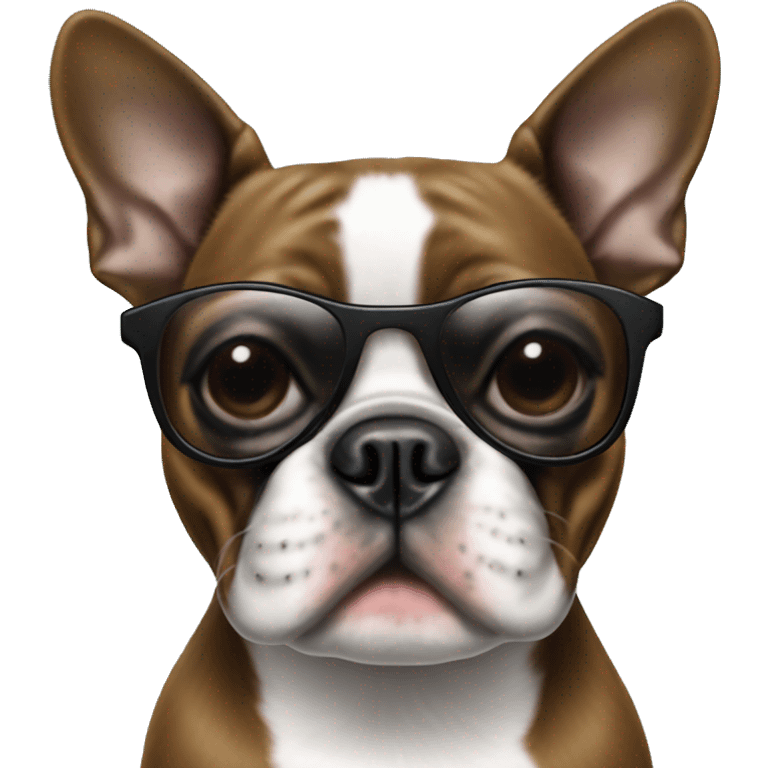 Boston terrier with sunglasses emoji