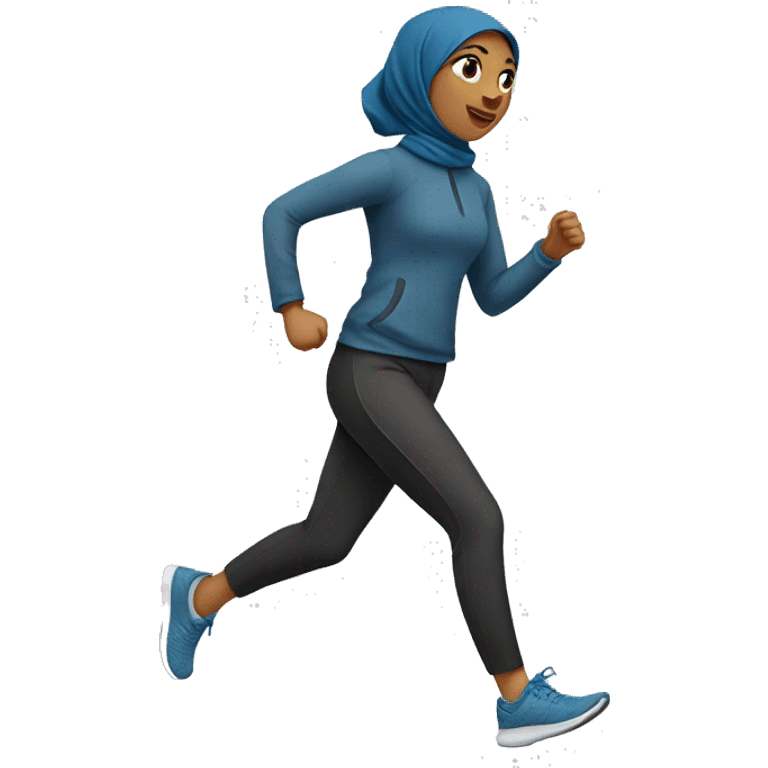 Muslim girl jogging  emoji