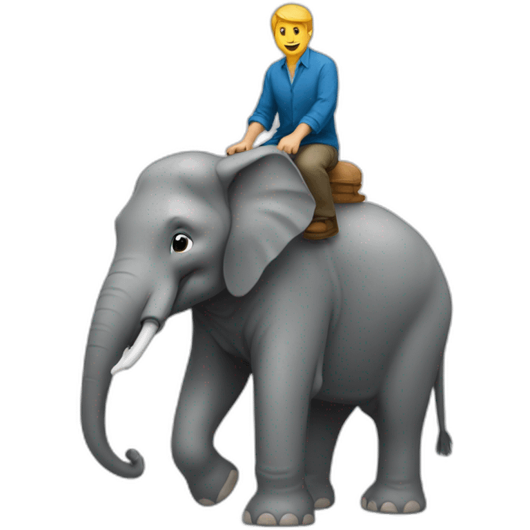 Humain sur éléphant emoji