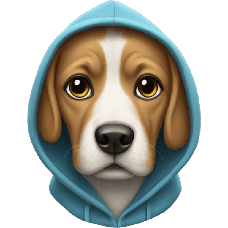 Dog wearing a hoody emoji