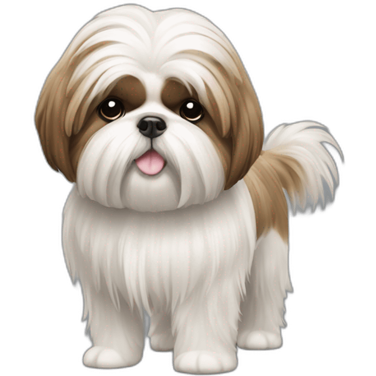 Dog Shih Tzu with long wool full-height  emoji