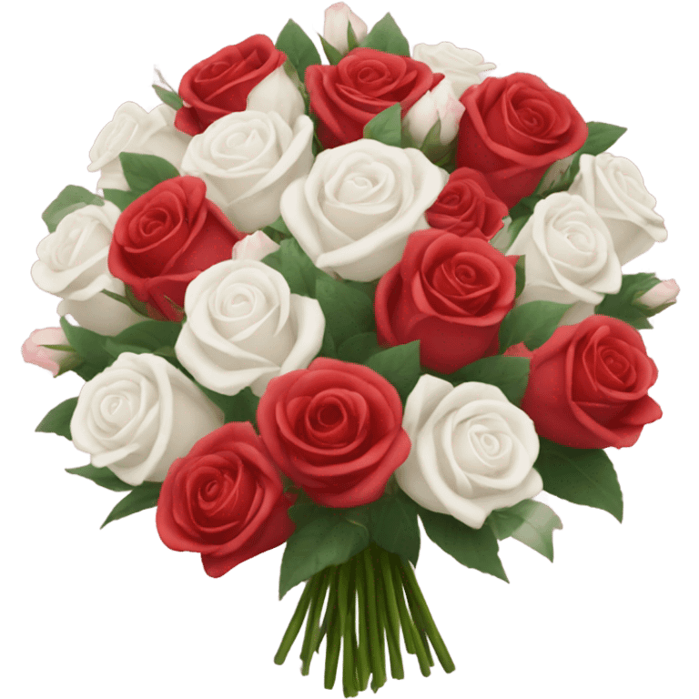 Bouquet of pink, white and red roses emoji