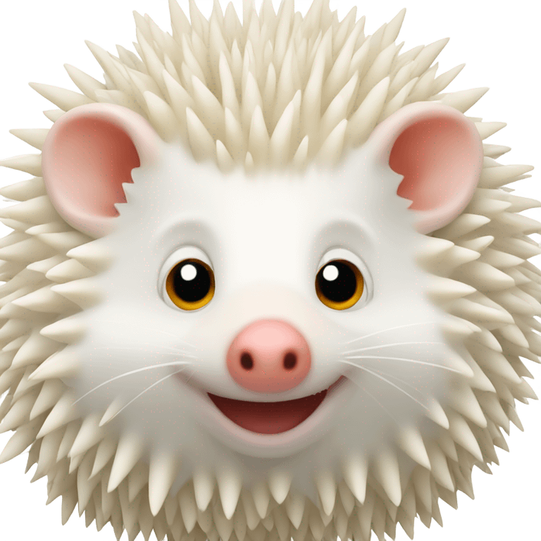 smiling red-eyed albino hedgehog  emoji