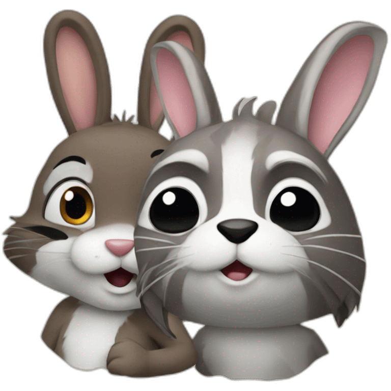 rabbit with racoon emoji