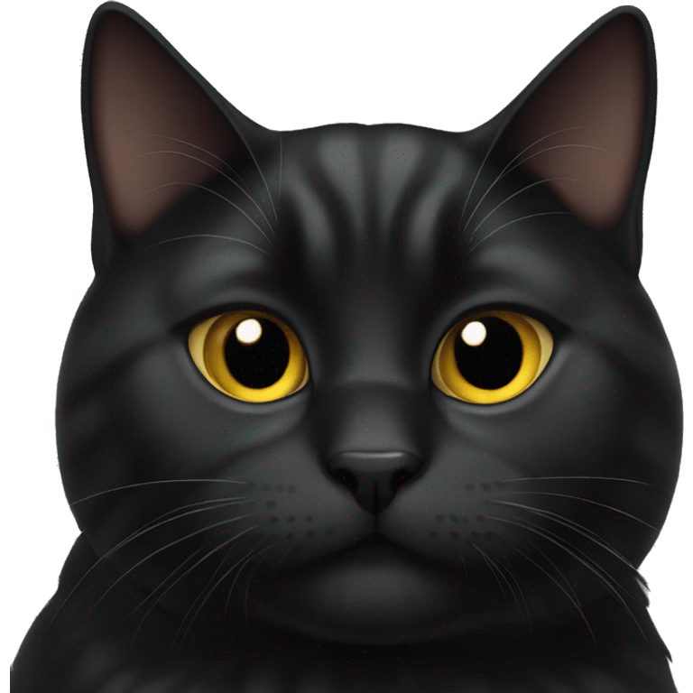 Black cat Fat emoji