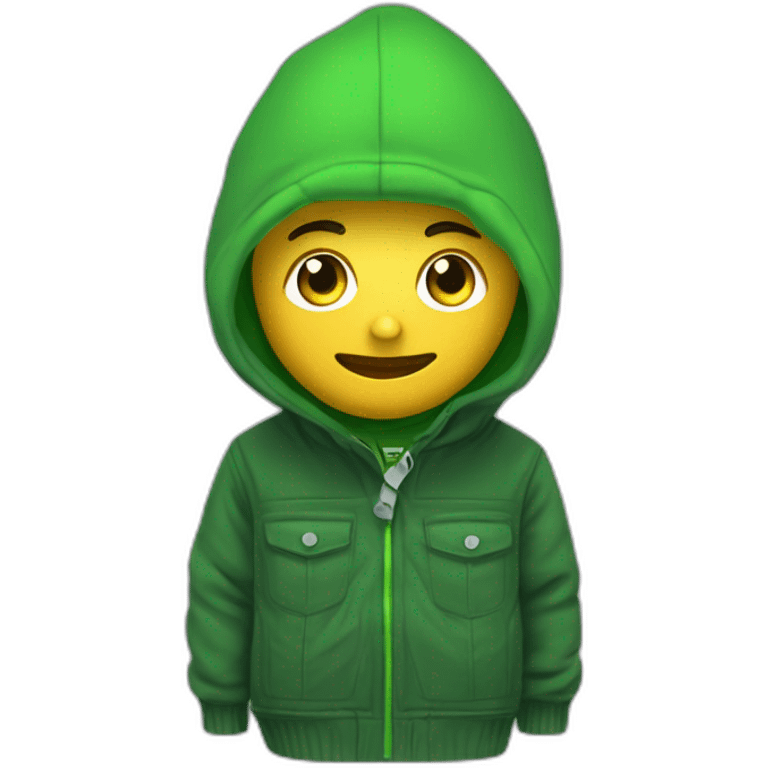 Rappeur avec cagoule nlir et verte emoji