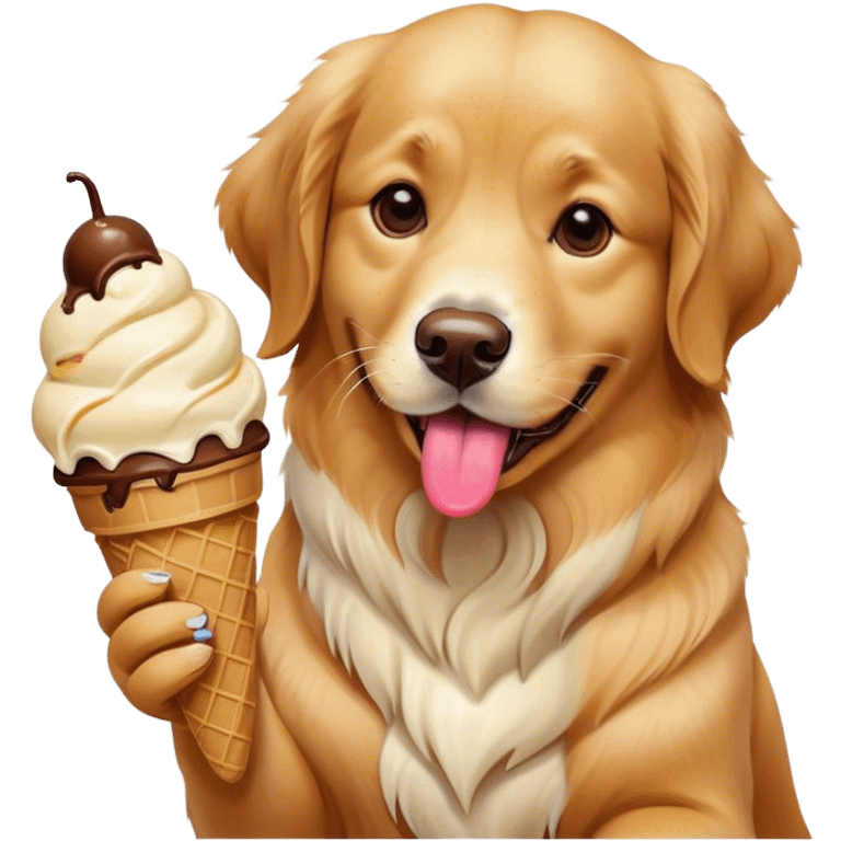 Dog with an Ice cream  emoji