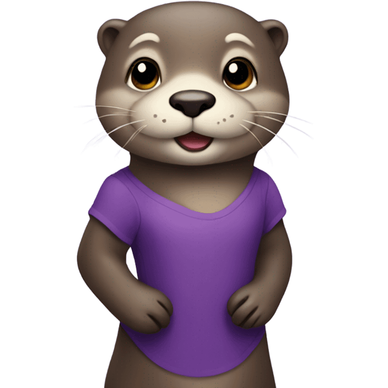 Otter with a purple dress emoji