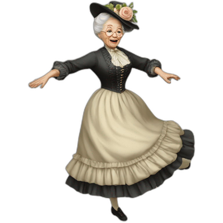 Old Lady Victorian Dancing 2 emoji