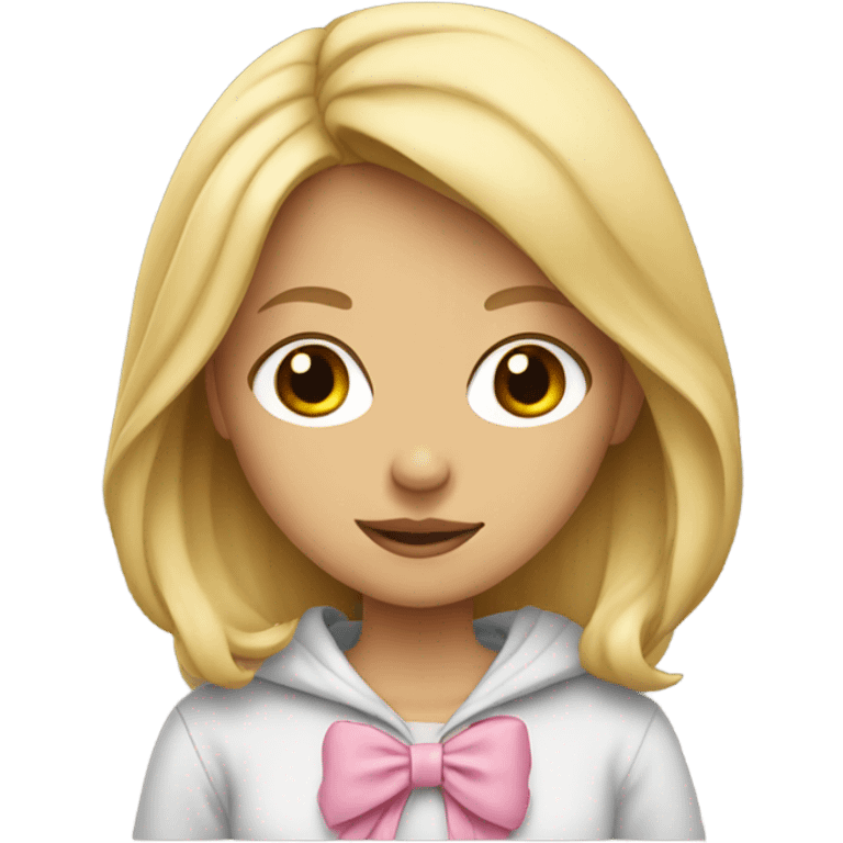 blonde girl with bow hoodie  emoji