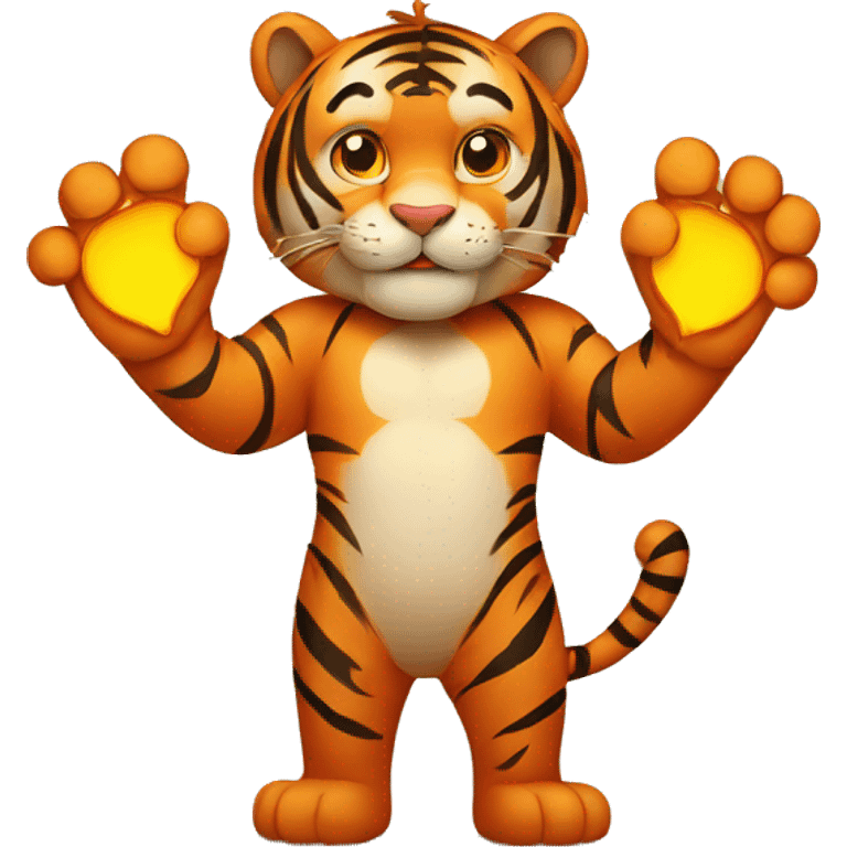 Tiger with an Hearth in his hands emoji