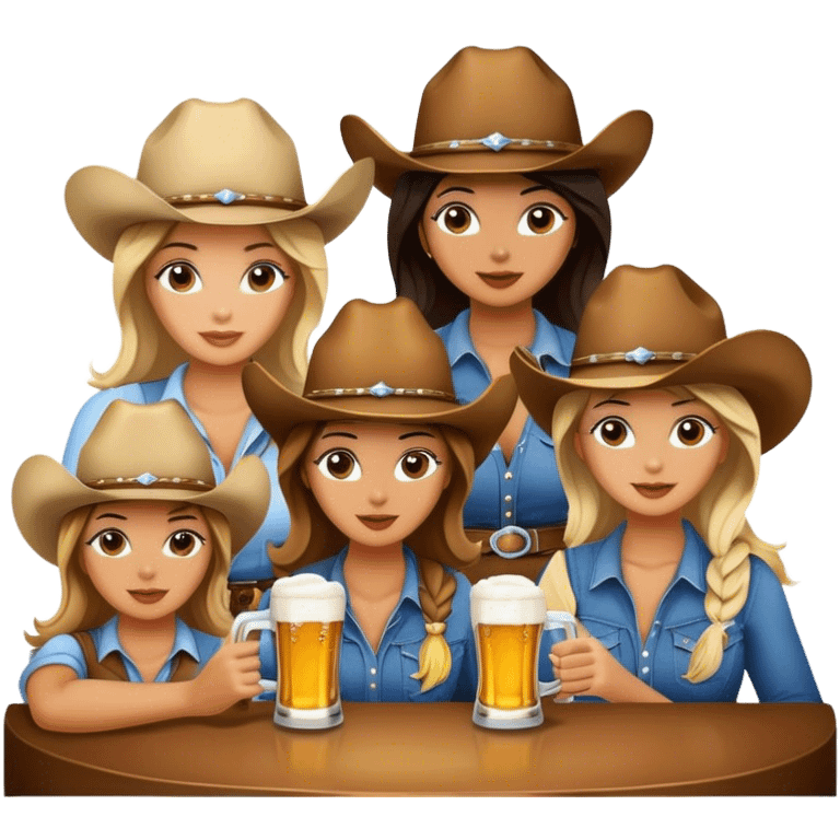 Dancing cowgirls drinking beer  emoji