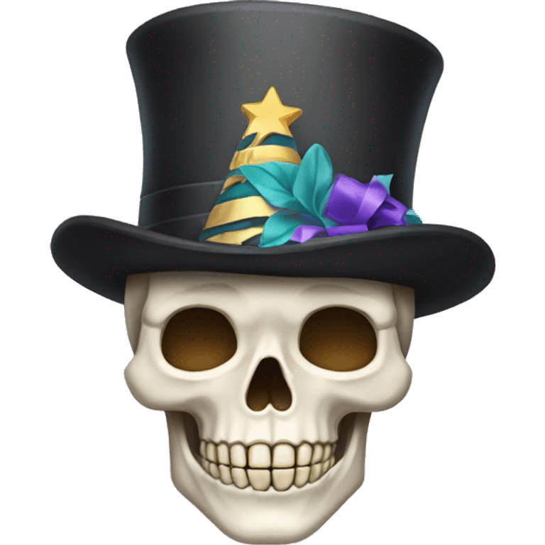 Skeleton in a New Year's hat emoji