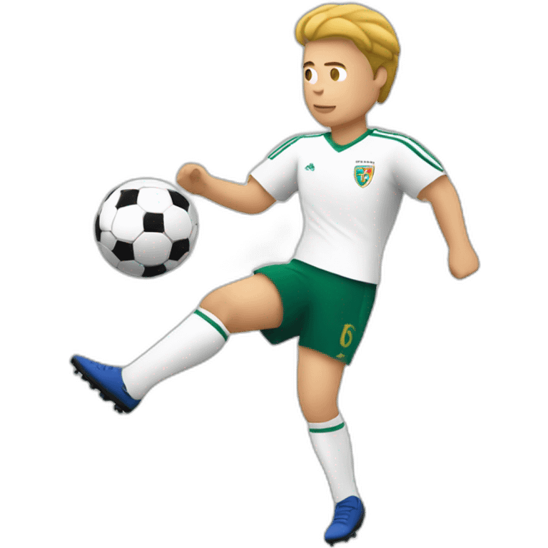 White European football player shooting the ball emoji