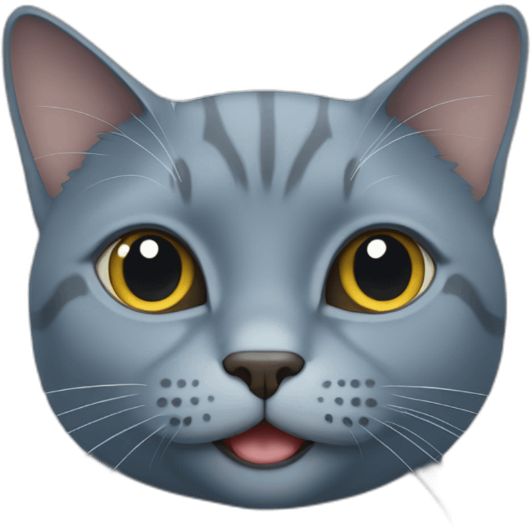 Elderly smiling British blue Cat emoji