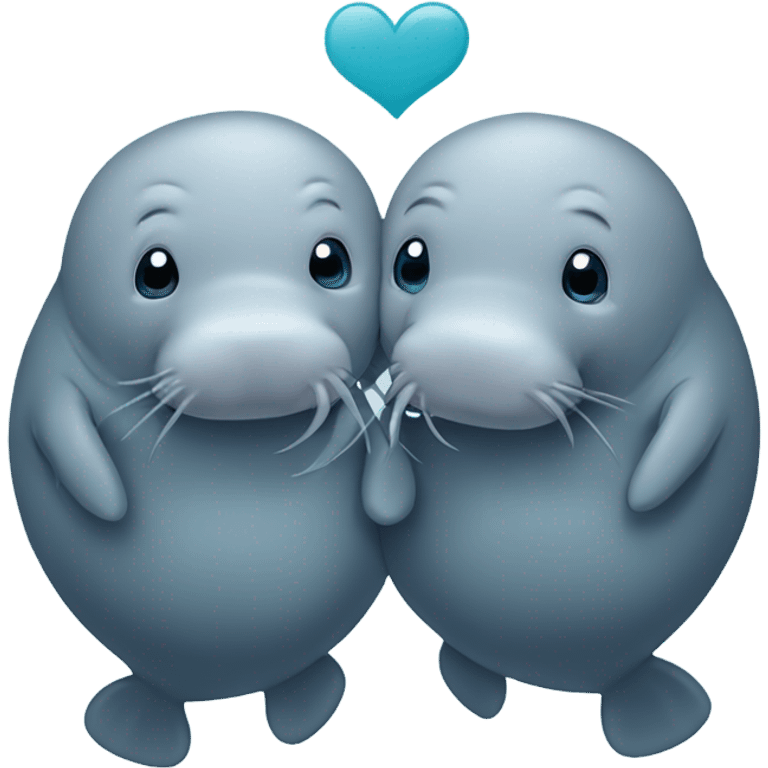 Manatees in love emoji