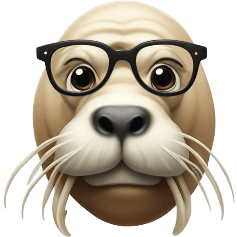 Walrus with glasses emoji