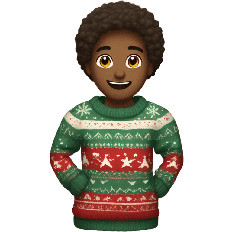 A cute and cozy sweater Christmas  emoji