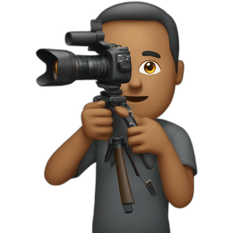 Man shooting with camera emoji