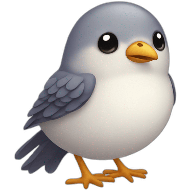 Round cute bird emoji