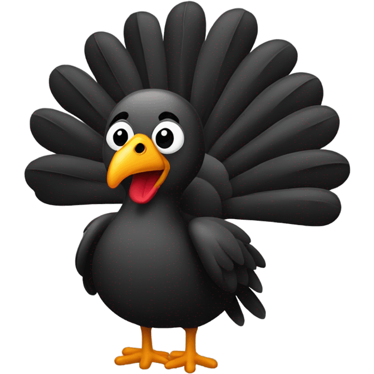 Turkey with long black hair emoji