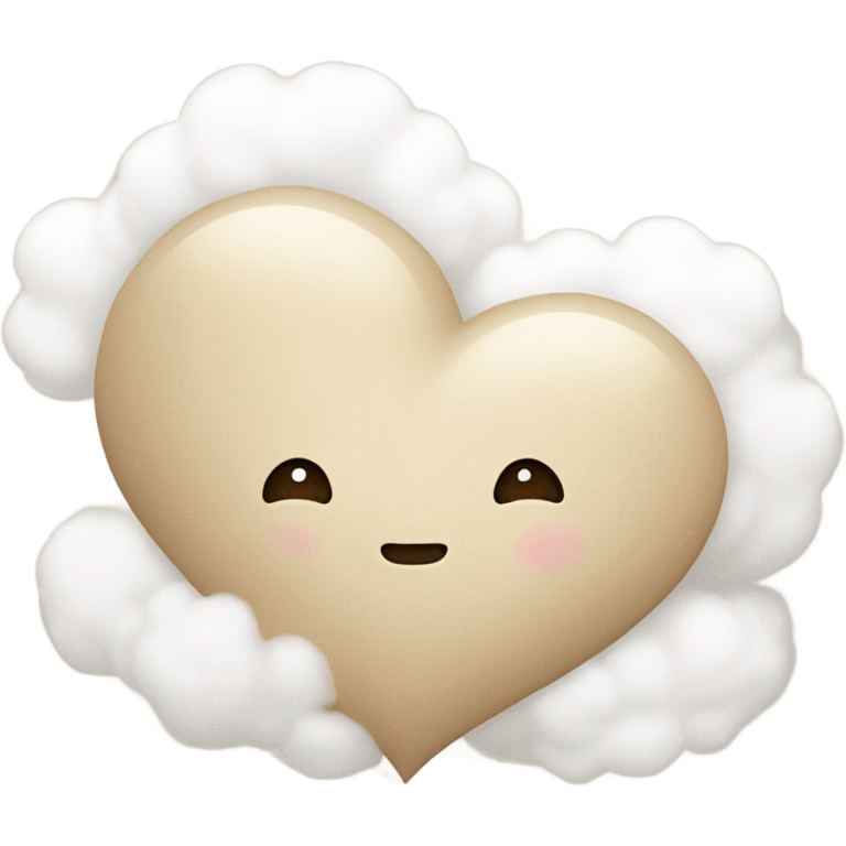 beige heart + cloud emoji