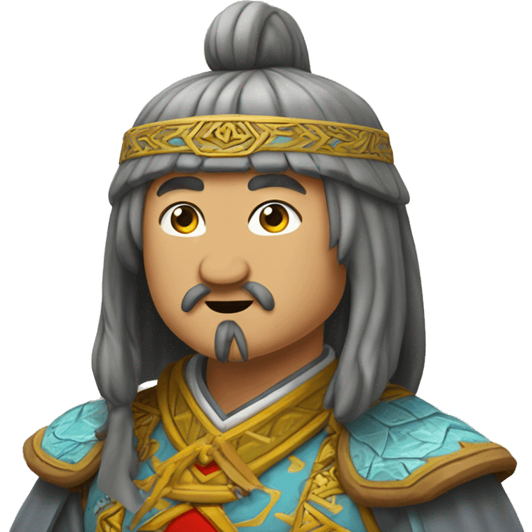 Genghis Khan sends an air kiss and hearts emoji