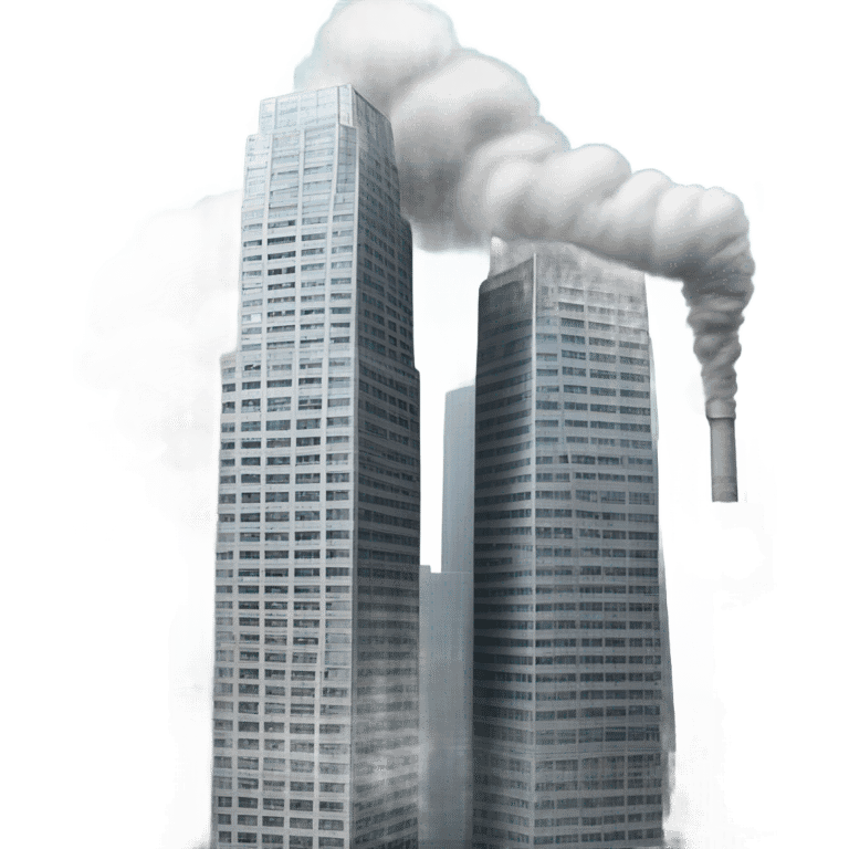 two sky scrapers smoking  emoji