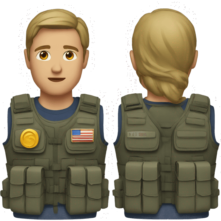 Journalist with bulletproof vest emoji