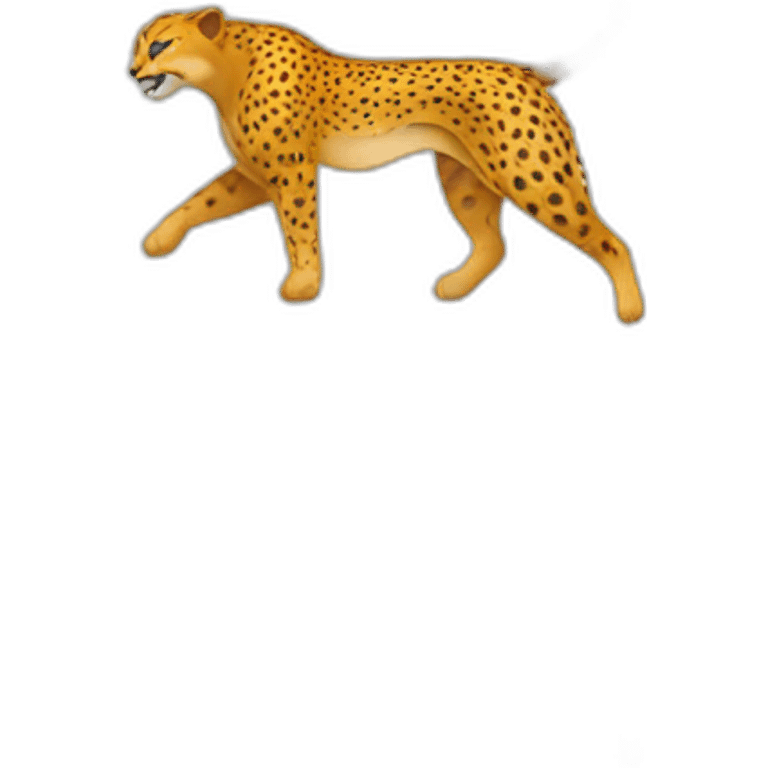 Hungry running cheetah with blood on face emoji