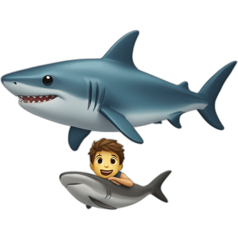 Enfant sur un requin emoji