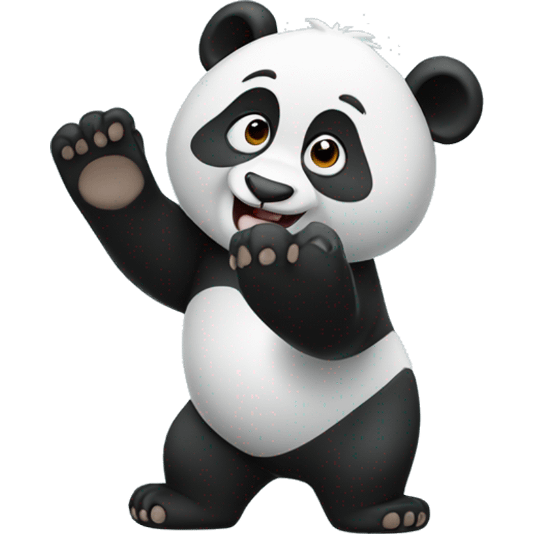 Panda bear waving  emoji